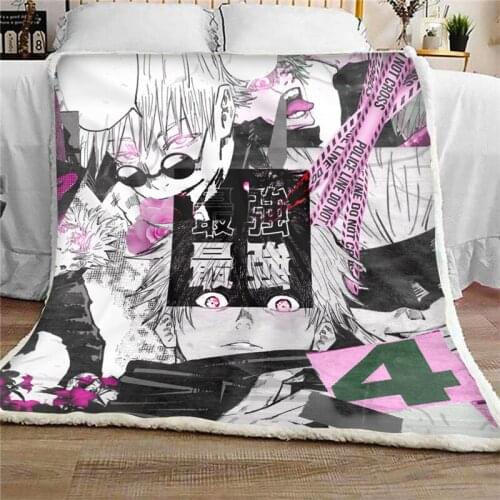Japan Anime Throw Blankets Jujutsu Kaisen Print Sofa Quilt for Home Boys Comfortable Home Casual Blanket Harajuku Bedspreads