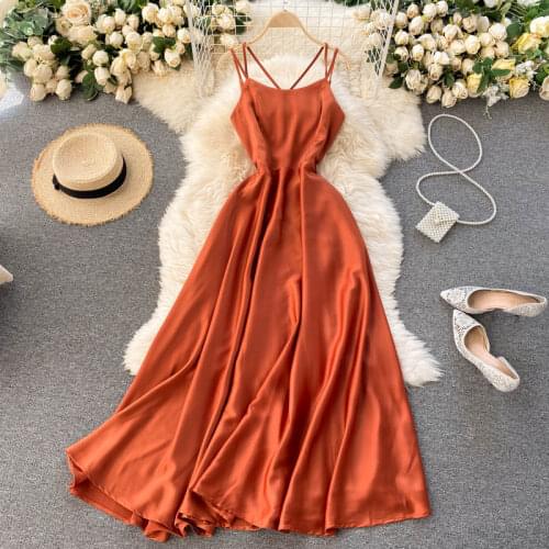 SINGREINY Women Sexy Backless Strap Dress Summer French Elegant A-line Party Dresses Summer Off Shoulder Sleeveless Beach Dress