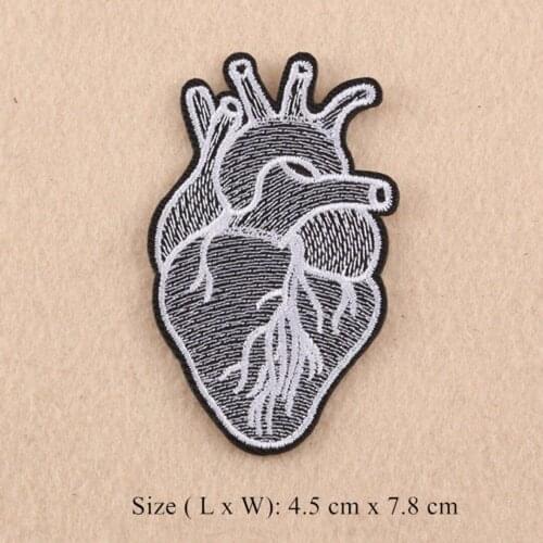 DIY Embroidery Heart Structure Sew Iron On Patch Badges Jeans Fabric Applique