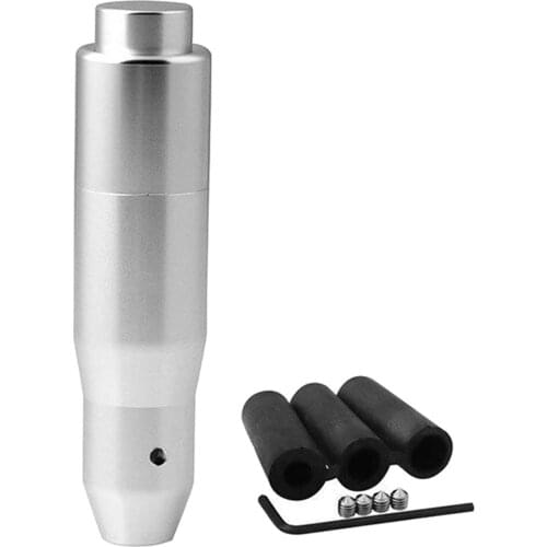 Silver Gear Shift Knob Shifter Lever Head with Push Button 8/10/12mm Adapter