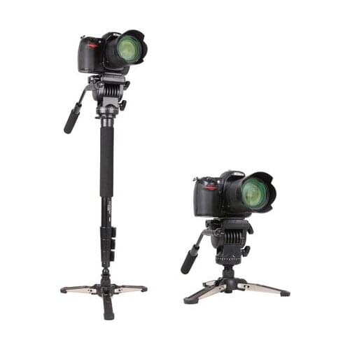 Video Ball Head 3-way Fluid Head Rocker Tripod Arm with Quick Release Plate for DSLR Monopod Sony Canon Nikon DV Camera