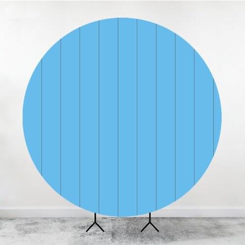 Blue Wood Photo Background Bridal Shower Banner Decoration Dessert Table Cover Wedding Party Circle Round Backdrop
