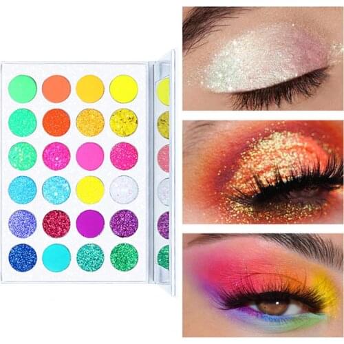 Eye Shadow Pressed Matte Glitter Eyeshadow Palette LongLasting Bright Color Comestic Warm Tone Eye Shadow Palette 24 Colors Girl