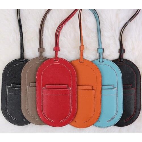 Vintage Mini Bag 2021 New Women Single Shoulder Real Goat Skin Card Bag Solid Color Handmade Sewing Mobile Phone Cover Bag