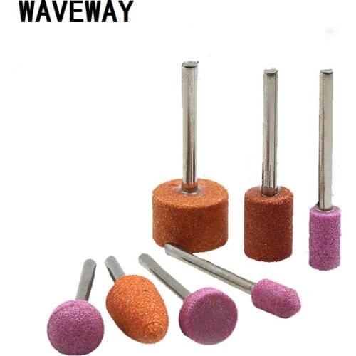WAVEWAY Abrasive Mounted Stone Points Electric Grinding Accessories Polishing Head Wheel Tool For Dremel Rotary Power Tools