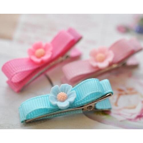 Pet hair clip small fresh simple cute hand-made fabric hair accessories package duckbill clip accessories