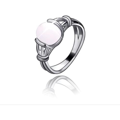 Vintage Movies Jewelry Hollow Out Natural Opal Cat Eye Rings Bella Moonstone Ring For Women Valentine Gift