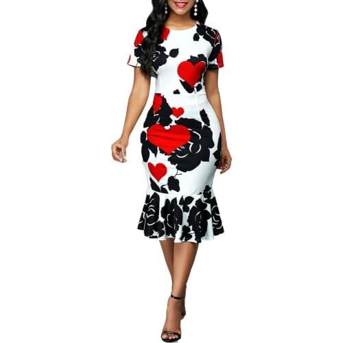 Summer Sexy Slim Formal Bodycon Dress Printed Ruffles Women O Neck Short Sleeve Dress for Wedding Bodycon Mini Party Dress