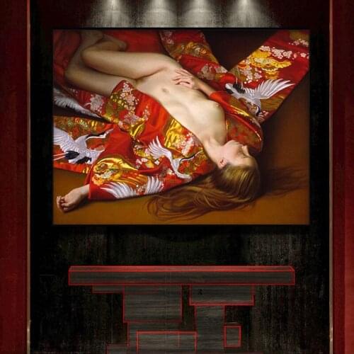 Painting by numbers art paint by number Diy Hand-painted sexy human Japanese kimono living room corridor decorative painting