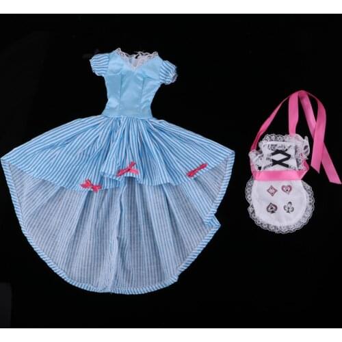 1/4 BJD Dress Blue Stripes Lolita Dress For Night Lolita Doll Accessory