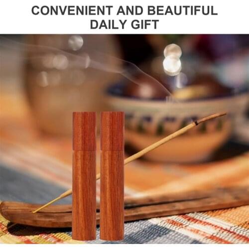 2Pcs Wooden Natural Incense Burner Incense Tube Incense Storage Holder Wooden Tube for Decor Home