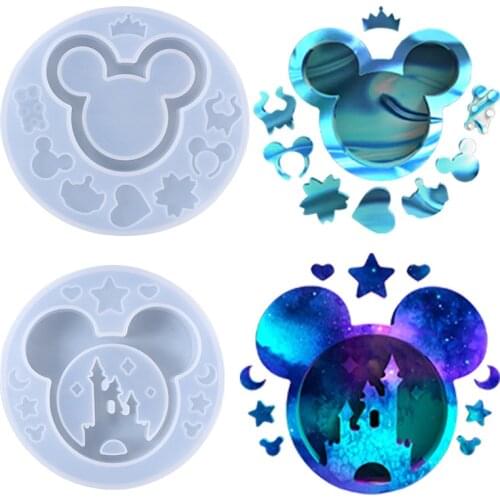 2 Types Mouse Shakers Resin Mold Keychain Pendant Silicone Moulds for DIY Epoxy Jewelry Resin Decoration