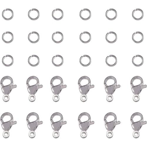 20pcs/pack lobster clasp+40pcs jump rings Hooks End Clasps Connectors for Necklace&Bracelet Chain DIY Fashion Jewelry Findings