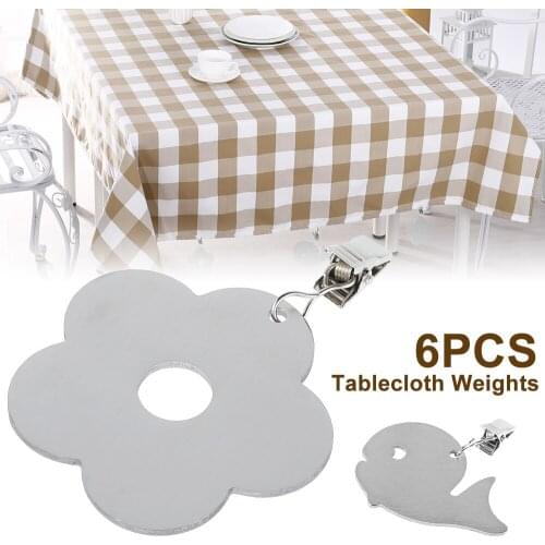 6Pcs/Set Stainless Steel Tablecloth Pendants Hangers Cover Party Tablecloth Weights Clips Table Cloth Picnic Blankets Decoration