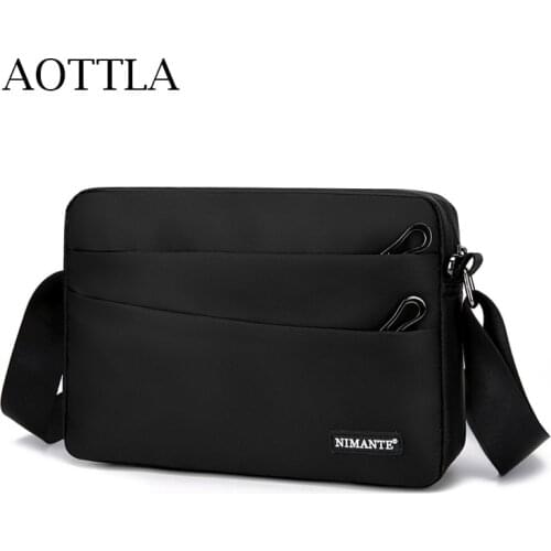 AOTTLA Fashion Casual Oxford Mens Bag Solid Color Oxford Men Messenger Bag Hot Sale Male Travel Business Versatile Shoulder Bag