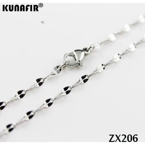 2.4mm Lips chain stainless steel necklace fashion jewelry chains 10pcs-100pcs ZX206