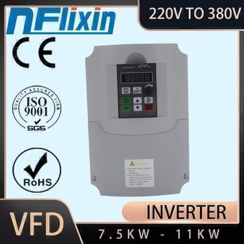 VFD 220V to 380V 11KW AC 380V Variable Frequency Drive 3 Phase Speed Controller Inverter Motor VFD Inverter