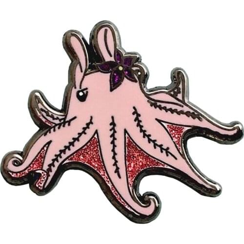 Octopus enamel pin