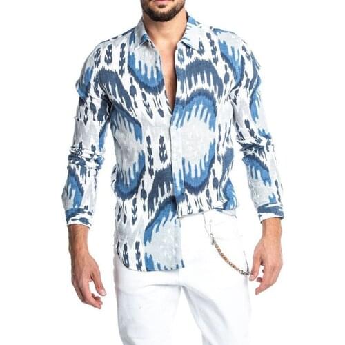 Urban Menswear Men Shirts Geometric Slim Fit Male Shirt Casual White Long Sleeve British Style Cotton Slim Mens Luxury Shirts