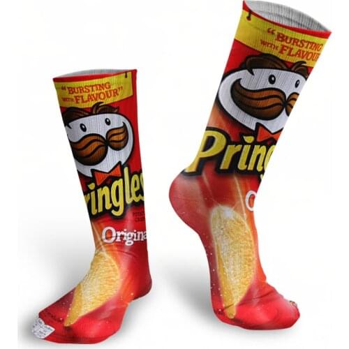 New Fashion Harajuku Kawaii Socks Man Cotton Cartoon Food Print Casual Cotton Hip Hop Unisex Happy Funny Skarpety