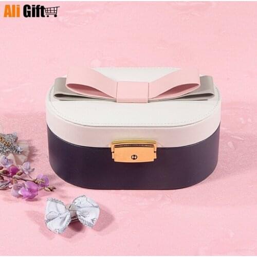 Korean Version of Small Jewelry Box New Gift Box Portable Jewelry Bag Jewelry Pu Leather Custom Gifts Portable Dressing Case