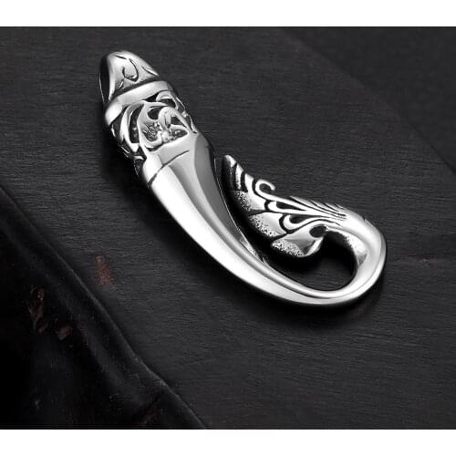 2pcs Stainless Steel Fish Tail Pendant Hole 4mm Bracelet Hooks Charms Necklace Jewelry Making Findings DIY Supplies Accessories