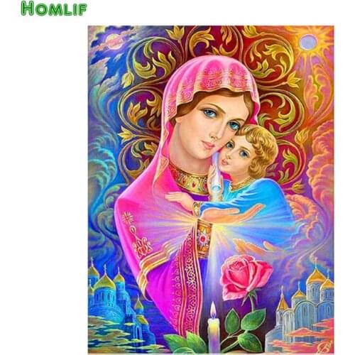 Square&round Diamond Mosaic Religion Home Decor Diamond Embroidery Picture of Rhinestones Handmade Painting Full Kits