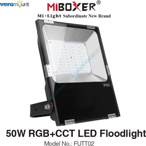 MiBoxer FUTT02 50W RGB+CCT LED Floodlight AC110V 220V IP65 Waterproof Outdoor 2.4G RF Remote WiFi APP Alexa Voice Control