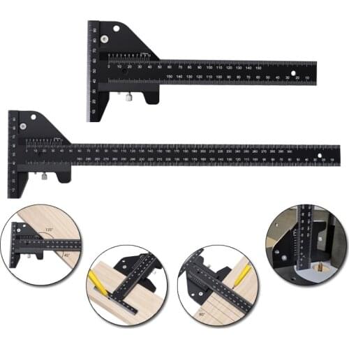 Woodworking Ruler 0-150mm Metric Multifunctional Aluminum Alloy Vernier Caliper for Depth Width and Angle Measurement