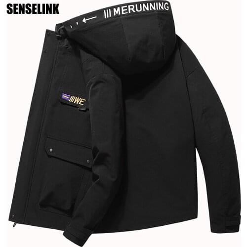 2020 Zipper Mens Spring Autumn Jacket Long Parka Korean Coat Hooded Clothing Fashion Casual Large Warm Down Clothing 4XL