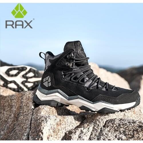 RAX Men Hiking Shoes winter Waterproof Outdoor Sneaker Men Leather Trekking Boots Trail Camping Climbing Sneakers leather shoes