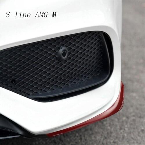 Car Styling Front Bumper Fog Light Frame Trim for Mercedes Benz CLA C117 Fog Lamp Cover Stickers Decorative Auto Red Accessories