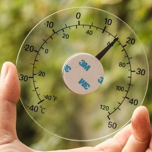 Outdoors Household Centigrade Analog Thermometer Transparent Temperature Monitoring Meter Glass Sticking No Battery Required