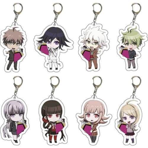 New Danganronpa Game Anime Keychain Kokichi Oma Saihara Shuichi Kaede Akamatsu Acrylic Figures Keyring Kid Toy Pendant Key Chain