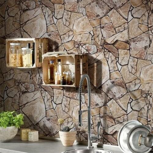 Beibehang Retro stone mar ble wallpaper 3D living room restaurant hotel brick texture home decoration wallpaper for walls 3 d