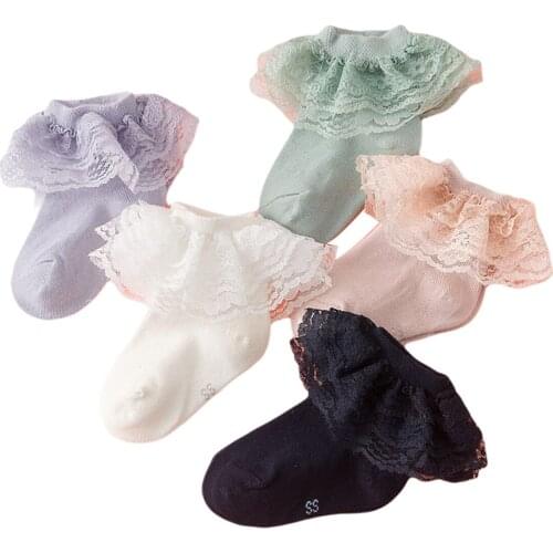 Baby Children Girls Solid Lace Princess Socks Cotton Summer Infant Toddler Kids Socks Baby Clothing 1-12T