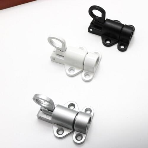 OOTDTY Aluminum White/Gray Window Gate Security Pull Ring Spring Bounce Door Bolt Aluminum Latch Lock