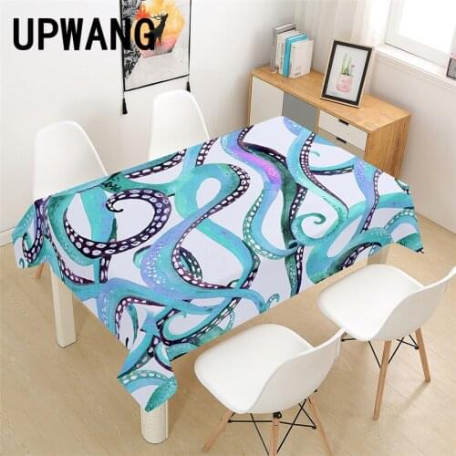 Octopus Tablecloth 3D Printed Table Cover Rectangular Tablecloth Wedding Birthday Party Kitchen Home Decor