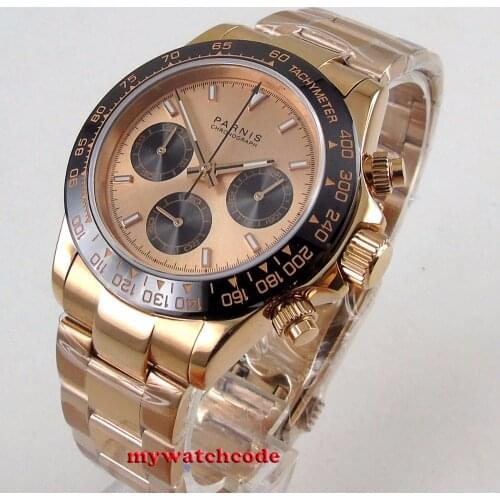 Parnis Mens Gold Watch