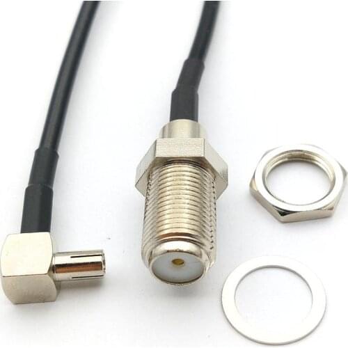 100pcs TS9 male to F female nut bulkhead RG174 Jumper cable