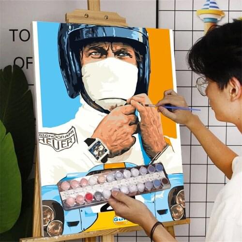 Teenager Bedroom Decoration DIY Painting By Number Le Mans Racing Poster Adult Zero Based Acrylic Paint Coloring Canvas Painting