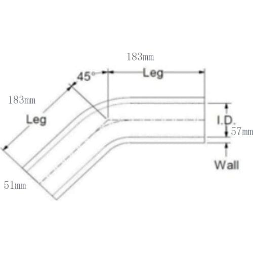 Custom hose 45bend hose id51/57mm hose lenght :183mm 4ply