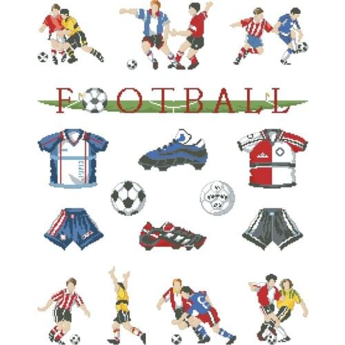 Football Sampler cross stitch package 18ct 14ct 11ct cloth cotton silk thread embroidery DIY handmade needlework