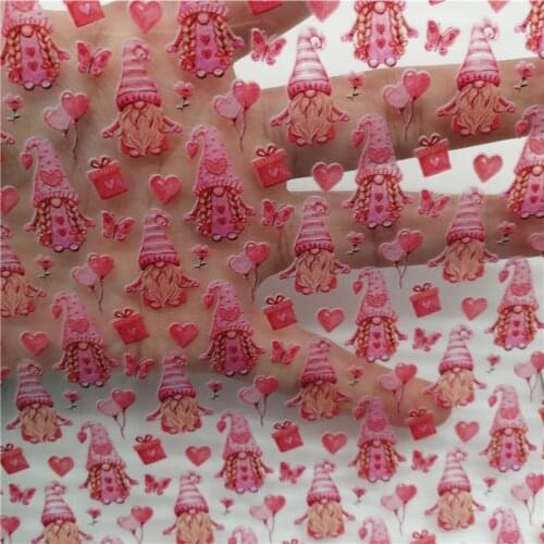 Santa Claus Printed JELLY Transparent TUP Leather Christmas See Through Leather Sheets For DIY Bows 21X29CM T591B