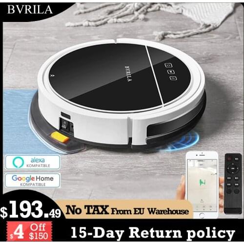 2021 Update Robotic Vacuum Cleaner 100ML Water Tank APP&Voice&Remote Control Brushless Motor Auto-Charge 2 Gears For Pet Hair