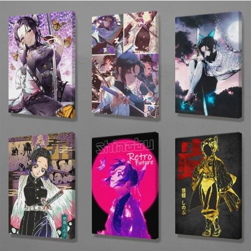 Shinobu Kochou Kimetsu no Yaiba Demon Slayer Anime Decoration Prints Home Decor Canvas Dorm Living Room Painting Wall Art Poster