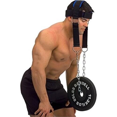 Head Neck Training Fitness Weight Bearing Cap Shoulder Muscle Trainer Exercise Strap Chain Adjustable Neck Power Training Belt