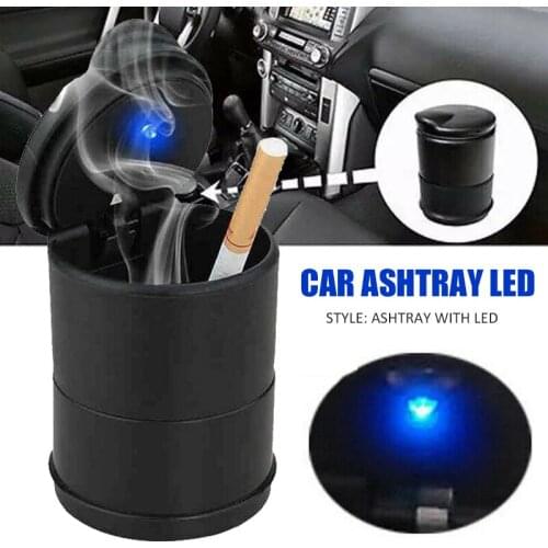 Universal Car Truck Cigarette Smoke Ashtray LED Light Ash Tray Cylinder Garbage Storage Holder Auto Interior Accessories