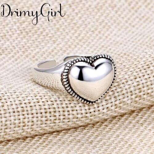 Vintage Love Heart Rings for Women Bridal Wedding Engagement Fashion Party Jewelry Gifts Wholesale 2021