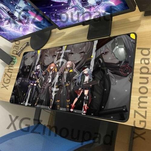 XGZ Anime Large Game Mouse Pad Black Seaming Computer Desk Mat Rubber Non-slip Girl Front Line Big Mouse Lol Dota Gamer Xxl